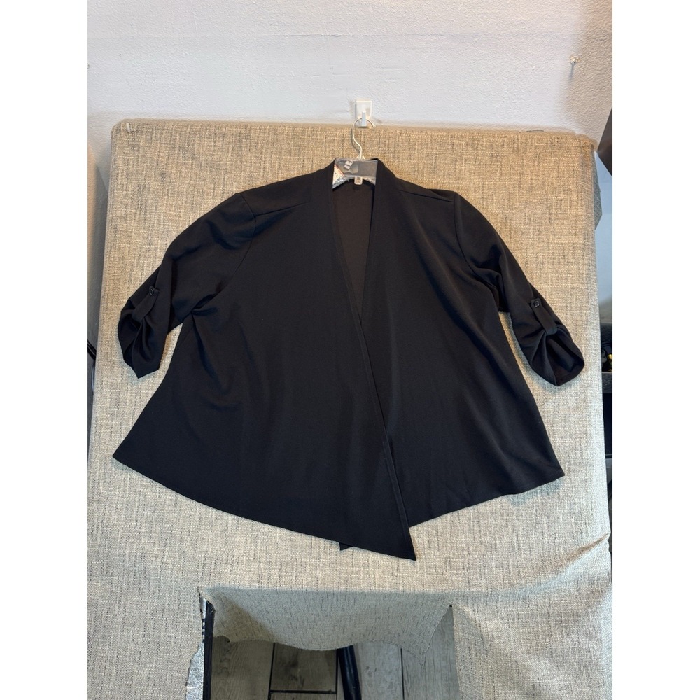 LC by Laura Cruz Black Cardigan Button Sleeve Lightweight Size‎ 3X